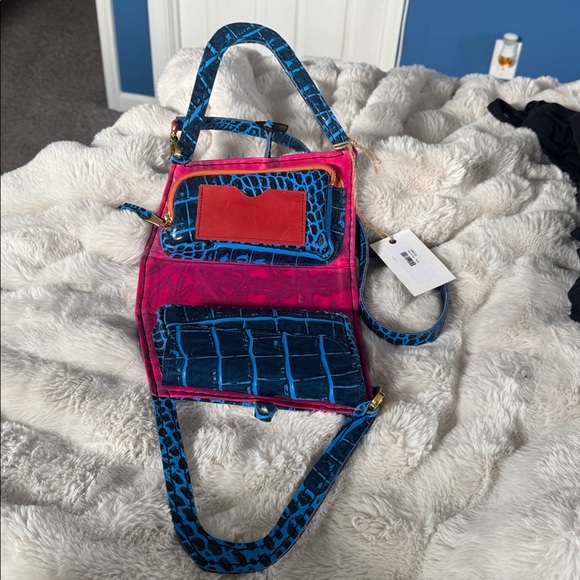 Blue Crocodile Pattern Handbag - Picture 12 of 12